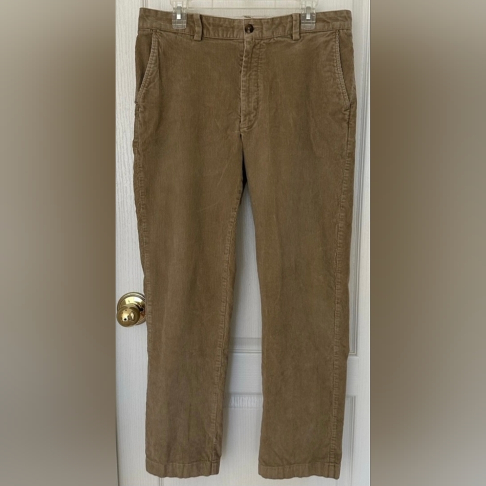 L.L. Bean Natural Fit Men's Corduroy Pants 34 x 32, Casual, Tan
